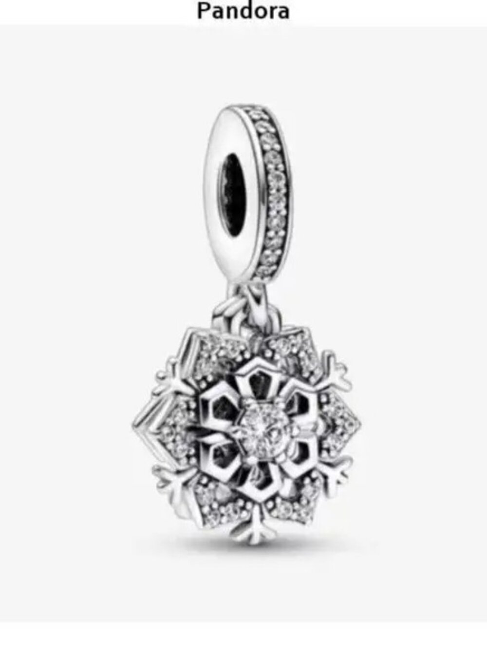 Pandora Sparkling Snowflake Double Dangle Charm